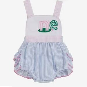 Striped Blue and Pink Kids One Piece